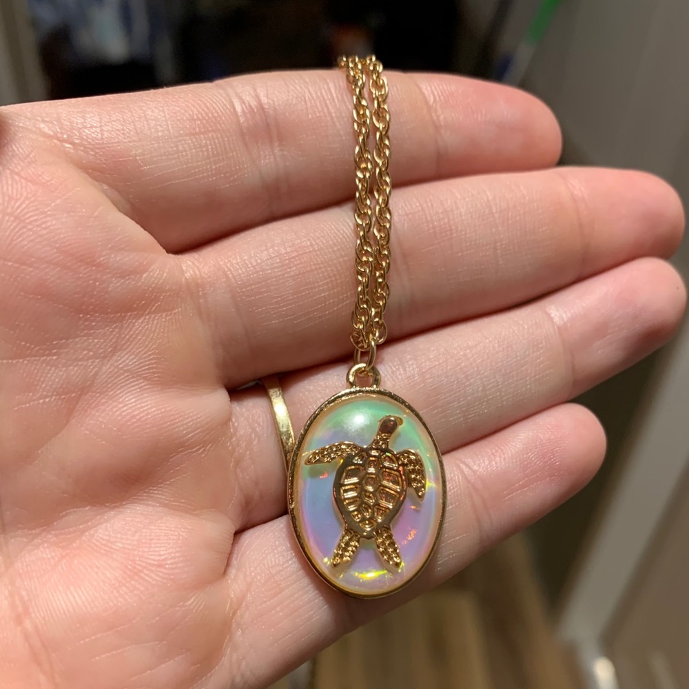 Holographic Sea Turtle Necklace